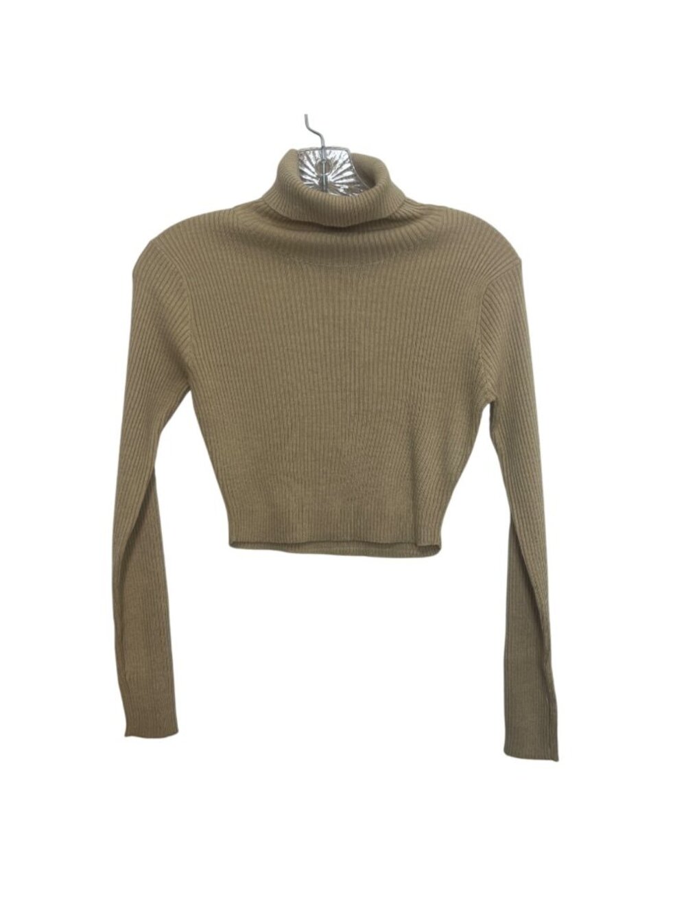 PrettyLittleThing Turtle Neck Knit Sweater Womens Large Petite LP Stone New